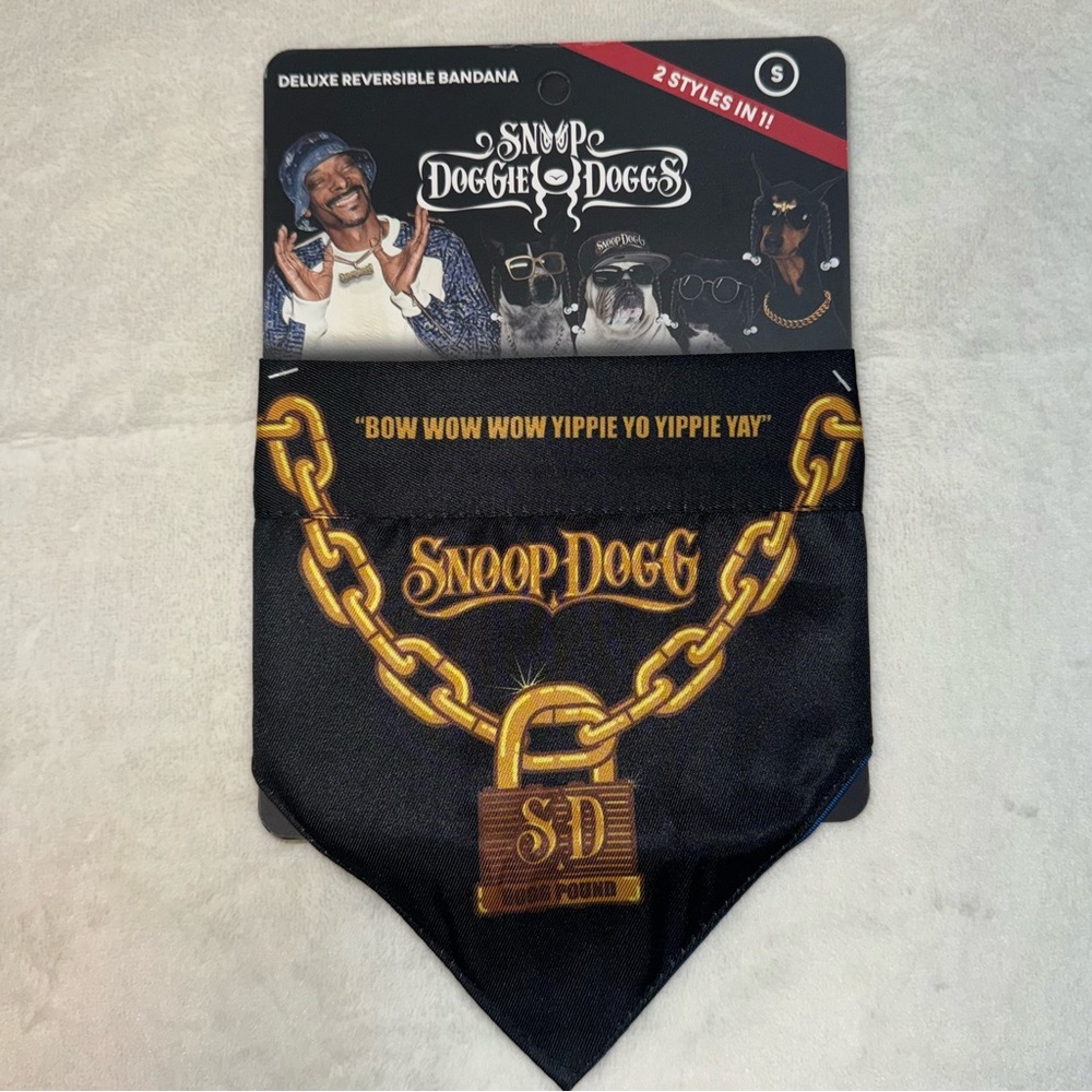 Snoop Doggie Doggs Blue & Black Reversible Bandana Halftime Off The Chain SZ S